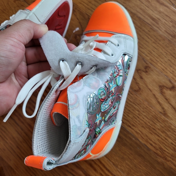 Christian Louboutin Kids Sneakers - Orange, White, and Red - Picture 8 of 11